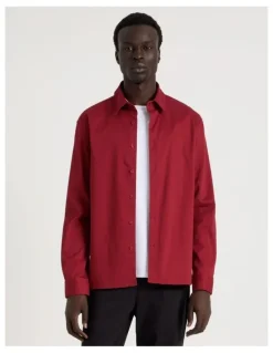 Blaq Relaxed Fit Long Sleeve Shirt in Red