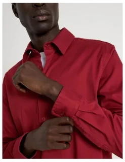 Blaq Relaxed Fit Long Sleeve Shirt in Red