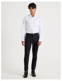 Blaq Relaxed Fit Long Sleeve Twill Shirt in White
