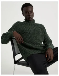 Blaq Roll Neck Knit in Green