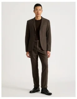 Blaq Single Breasted Blazer in Brown