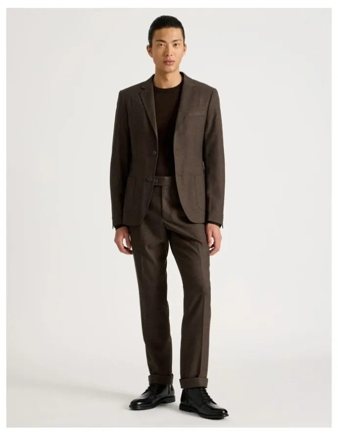 Blaq Single Breasted Blazer in Brown