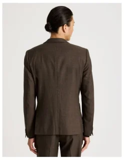 Blaq Single Breasted Blazer in Brown
