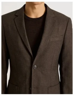 Blaq Single Breasted Blazer in Brown