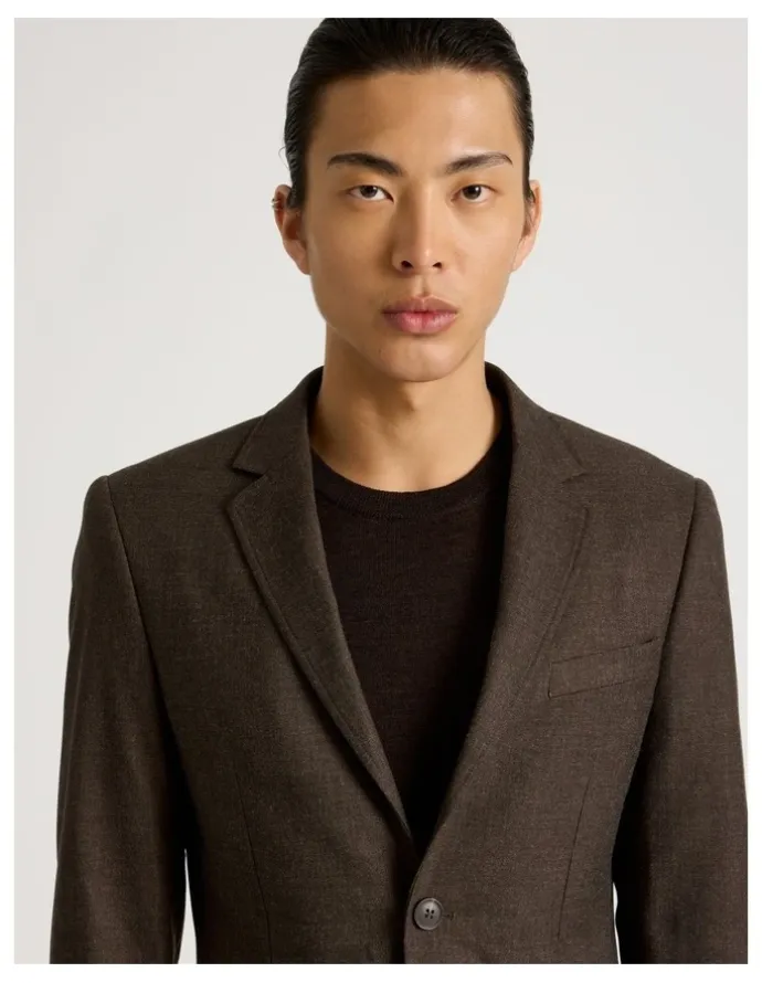 Blaq Single Breasted Blazer in Brown