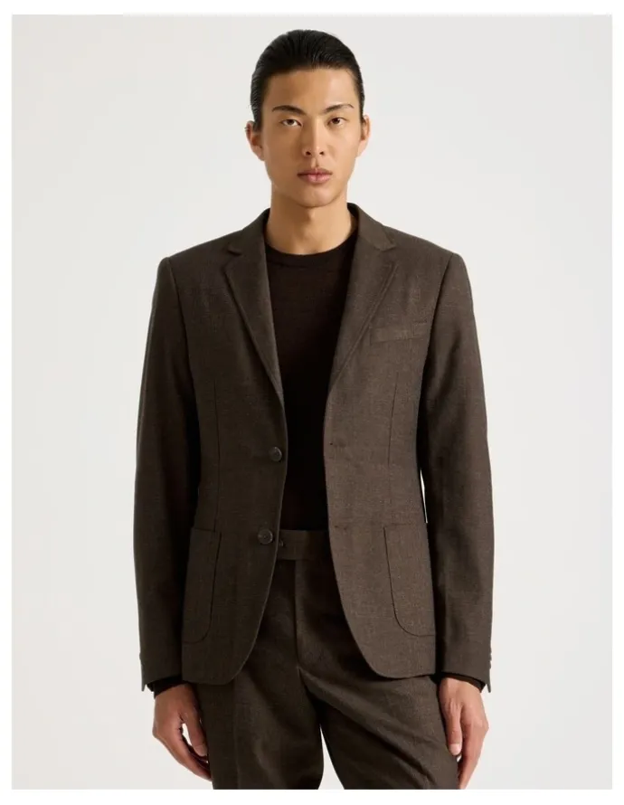 Blaq Single Breasted Blazer in Brown