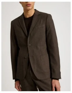 Blaq Single Breasted Blazer in Brown