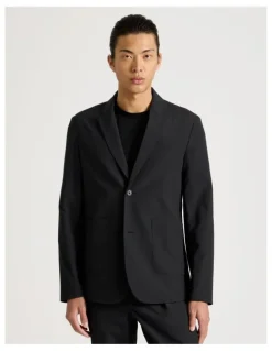 Blaq Single Breasted Tech Travel Blazer in Black