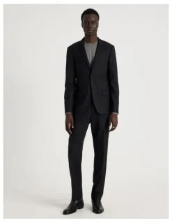 Blaq Single Breasted Wool Blazer in Black