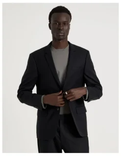 Blaq Single Breasted Wool Blazer in Black