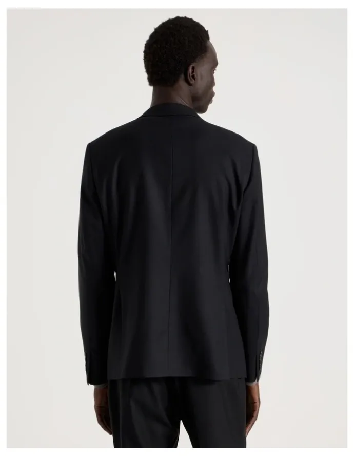 Blaq Single Breasted Wool Blazer in Black