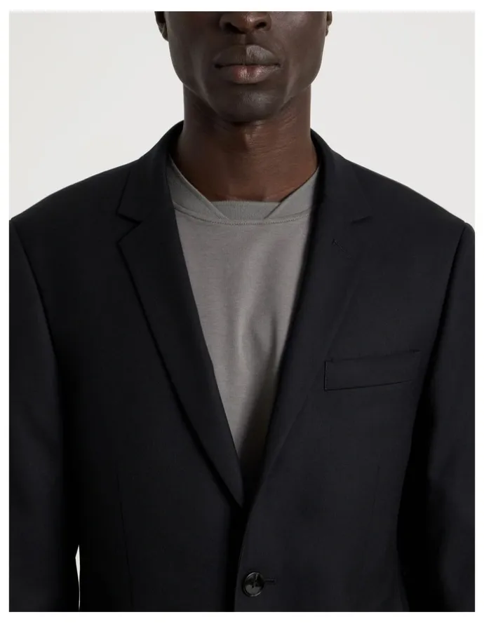 Blaq Single Breasted Wool Blazer in Black
