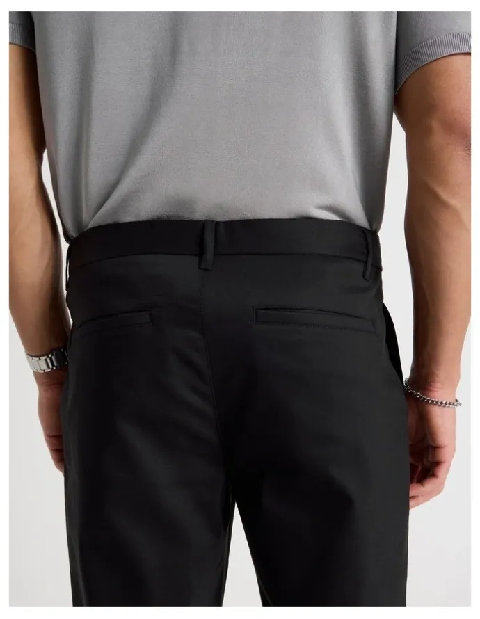 Blaq Slim Fit Dress Chino Pant in Black