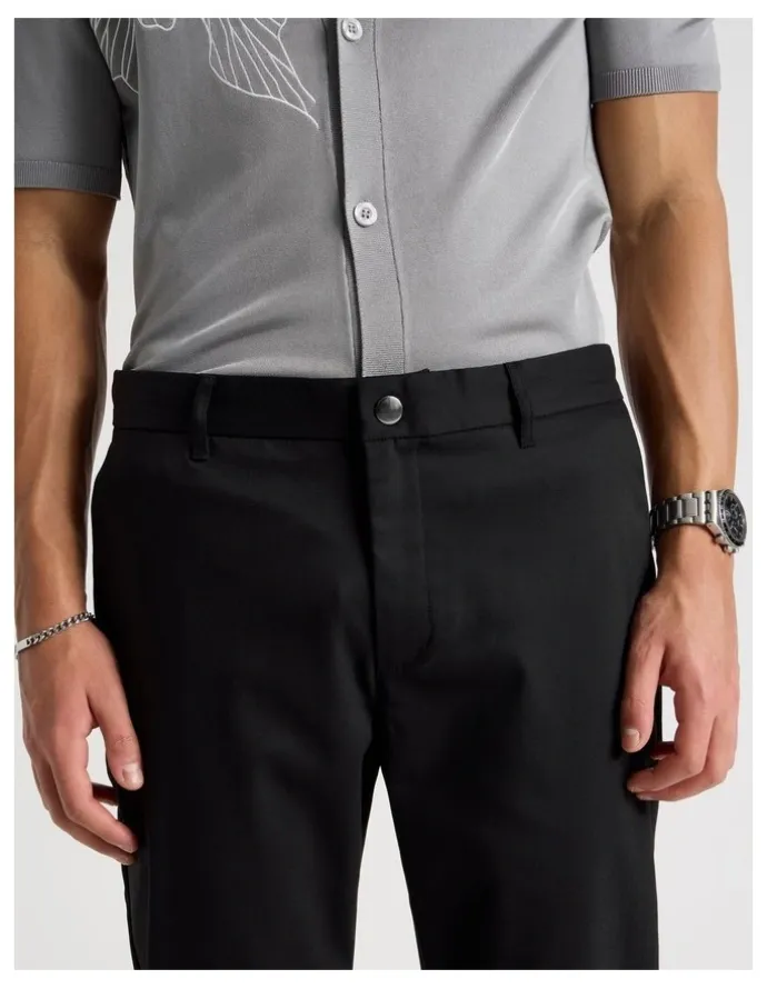 Blaq Slim Fit Dress Chino Pant in Black
