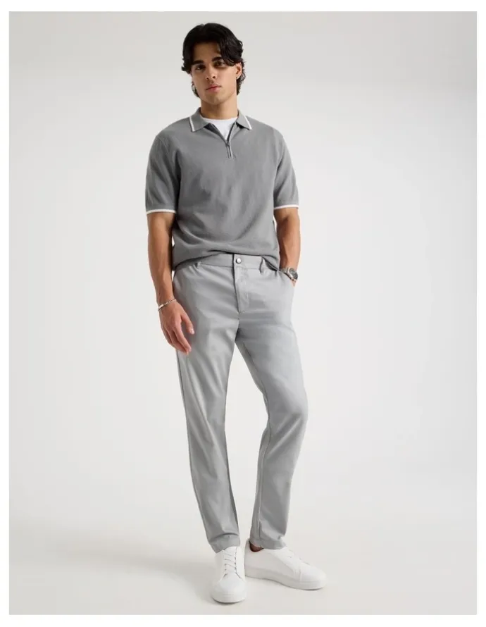 Blaq Slim Fit Dress Chino Pant Grey