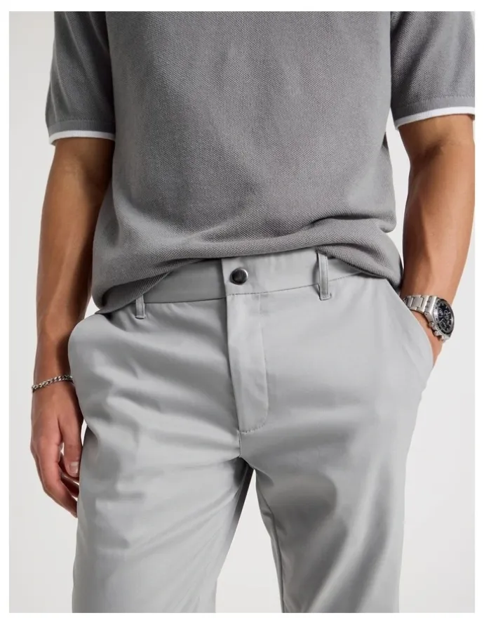 Blaq Slim Fit Dress Chino Pant Grey