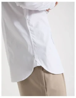 Blaq Slim Fit Stretch Long Sleeve Shirt in White