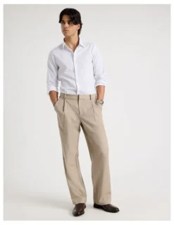 Blaq Slim Fit Stretch Long Sleeve Shirt in White