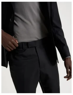 Blaq Slim Fit Wool Trouser in Black