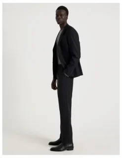 Blaq Slim Fit Wool Trouser in Black