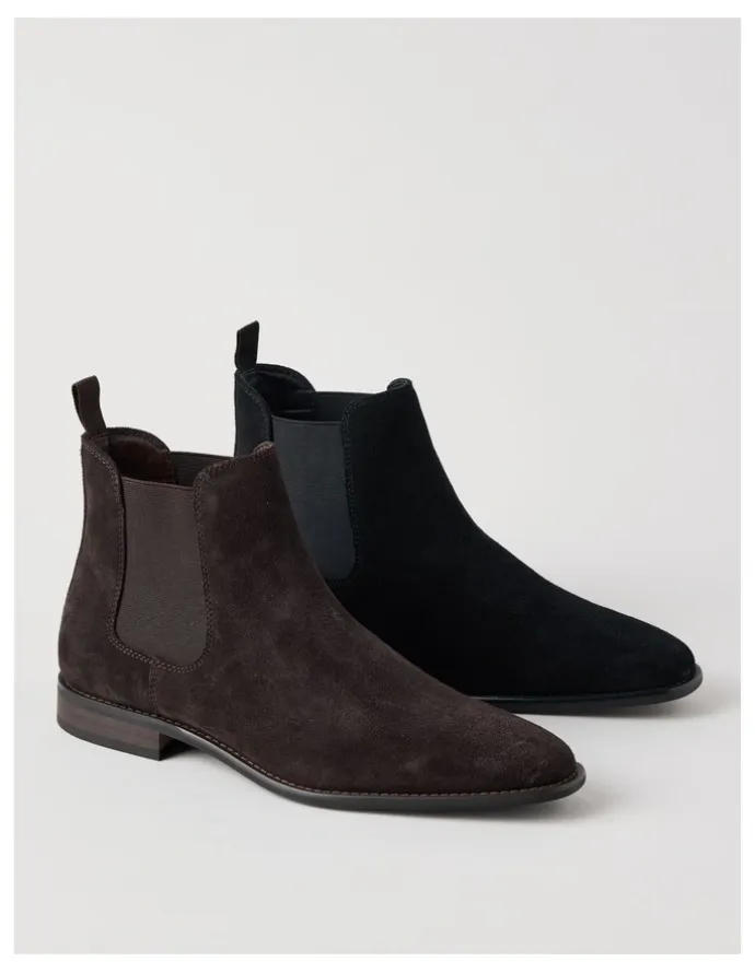 Blaq Soren Suede Chelsea Boot in Chocolate