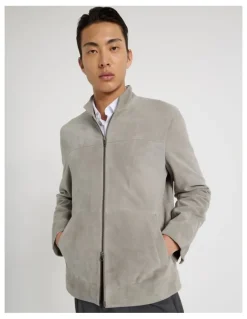 Blaq Suede Jacket in Grey