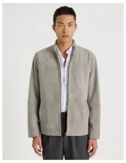 Blaq Suede Jacket in Grey