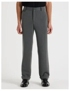 Blaq Tailored Herringbone Trousers in Grey