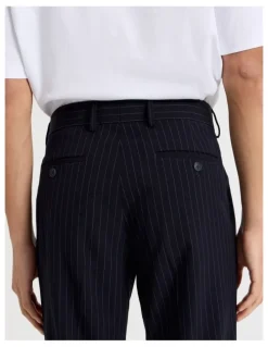 Blaq Tailored Pinstripe Trousers in Navy