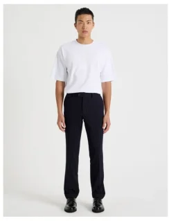 Blaq Tailored Pinstripe Trousers in Navy