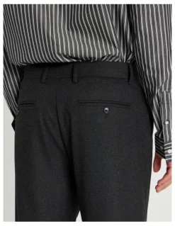 Blaq Tapered Fit Flannel Trousers in Charcoal