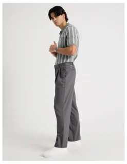 Blaq Tapered Pleat Front Trouser in Charcoal