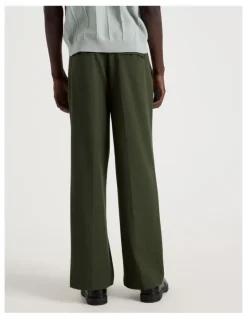 Blaq Wide Leg Pleated Pant in Khaki