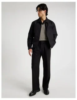 Blaq Wide Leg Pleated Trousers in Black
