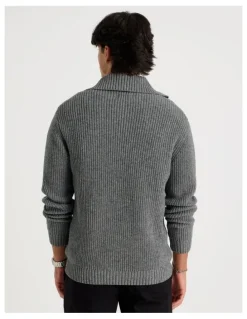 Blaq Zip Through Knit in Grey