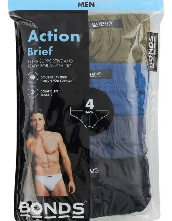Bonds Action Brief 4 Pack in Multi