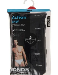 Bonds Action Briefs 5 Pack in Black