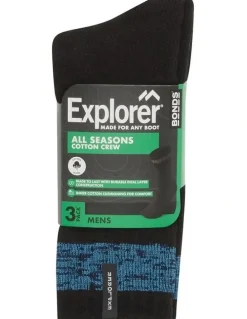 Bonds All Seasons Cotton Crew Socks 3 Pack in Black