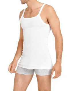 Bonds All Seasons Singlet 2 Pack in White