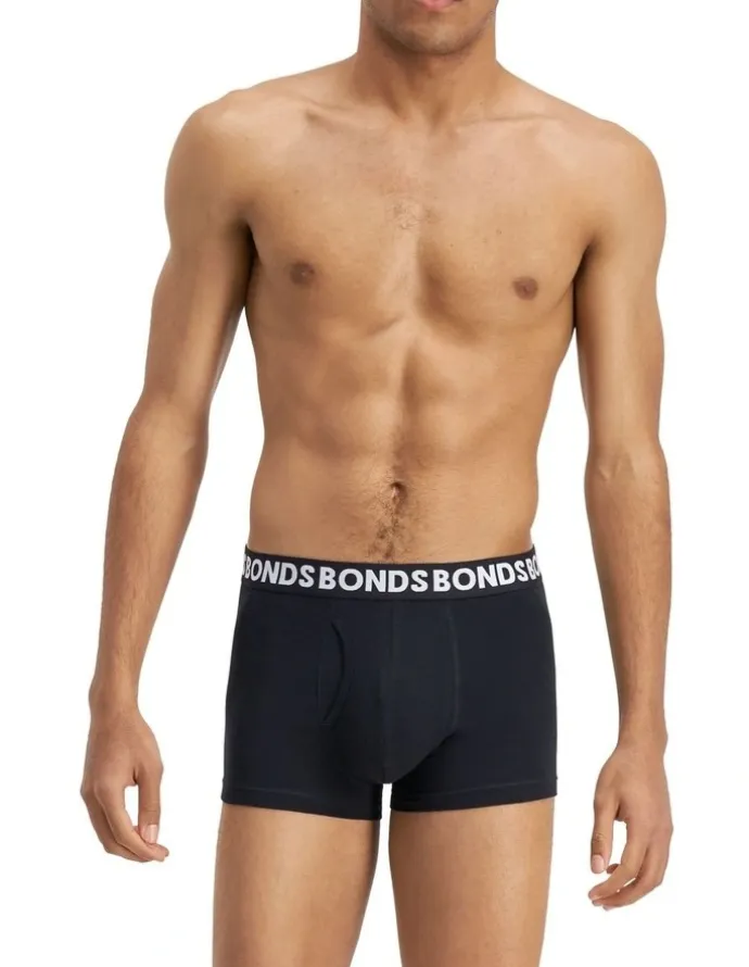 Bonds Everyday Plain Trunks 3 Pack in Black