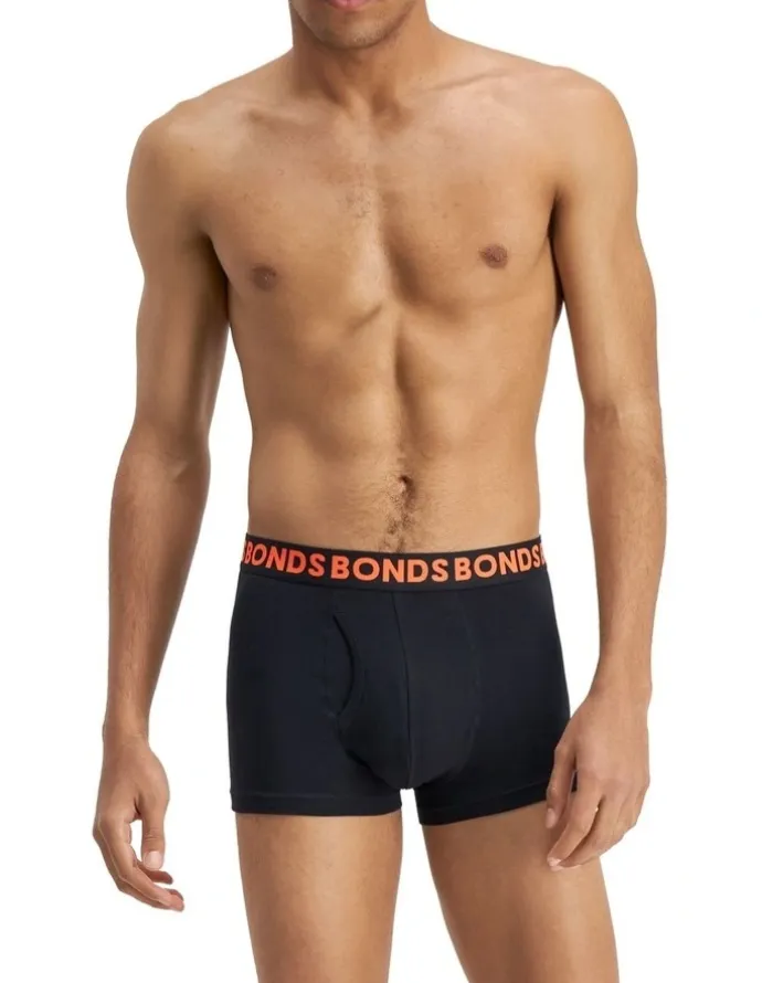 Bonds Everyday Plain Trunks 3 Pack in Black