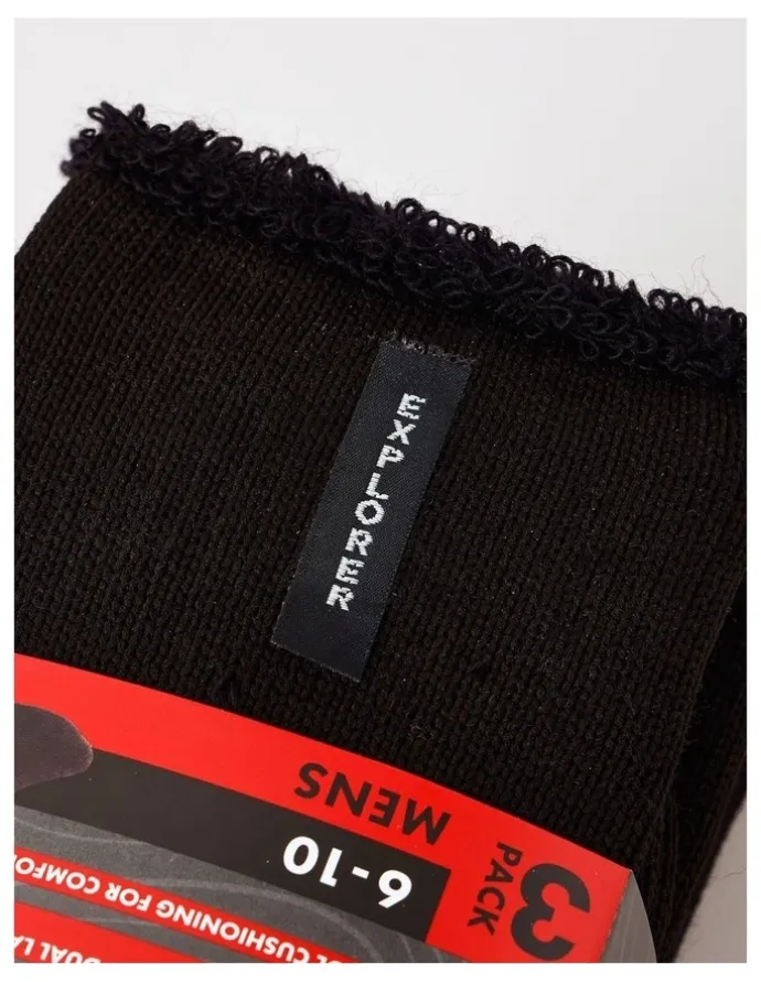 Bonds Explorer Original Wool Crew Socks 3 Pack in Black