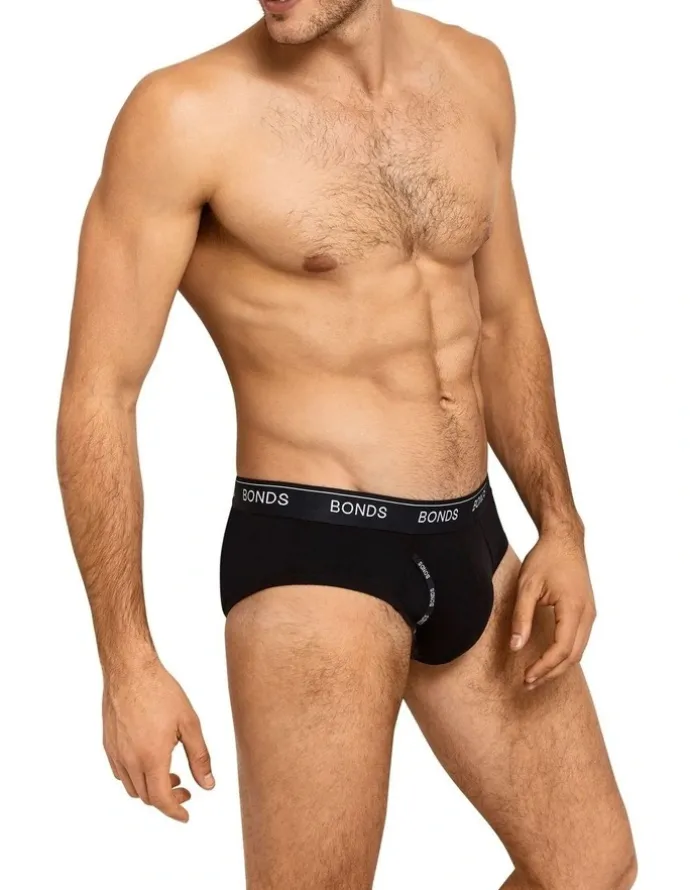Bonds Guyfront Briefs 3 Pack in Black