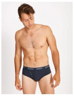 Bonds Guyfront Stripe Briefs 3 Pack in Navy