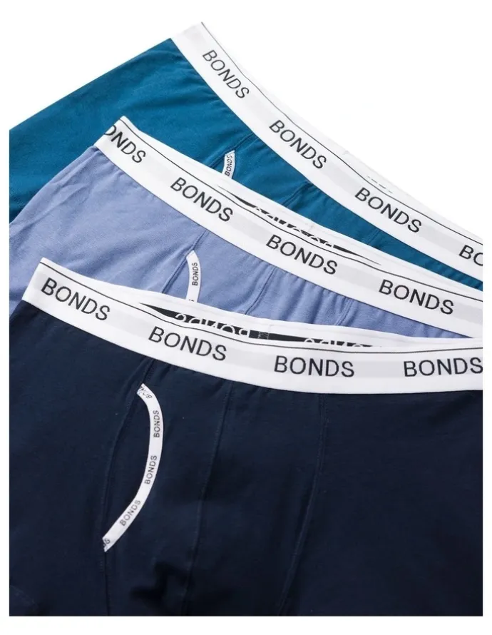 Bonds Guyfront Trunk 3 Pack in Black, Blue, and Teal