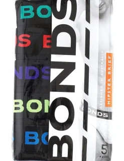 Bonds Hipster Brief 5 Pack in Black