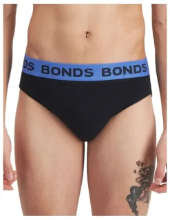 Bonds Hipster Brief Pack of 5 in Black