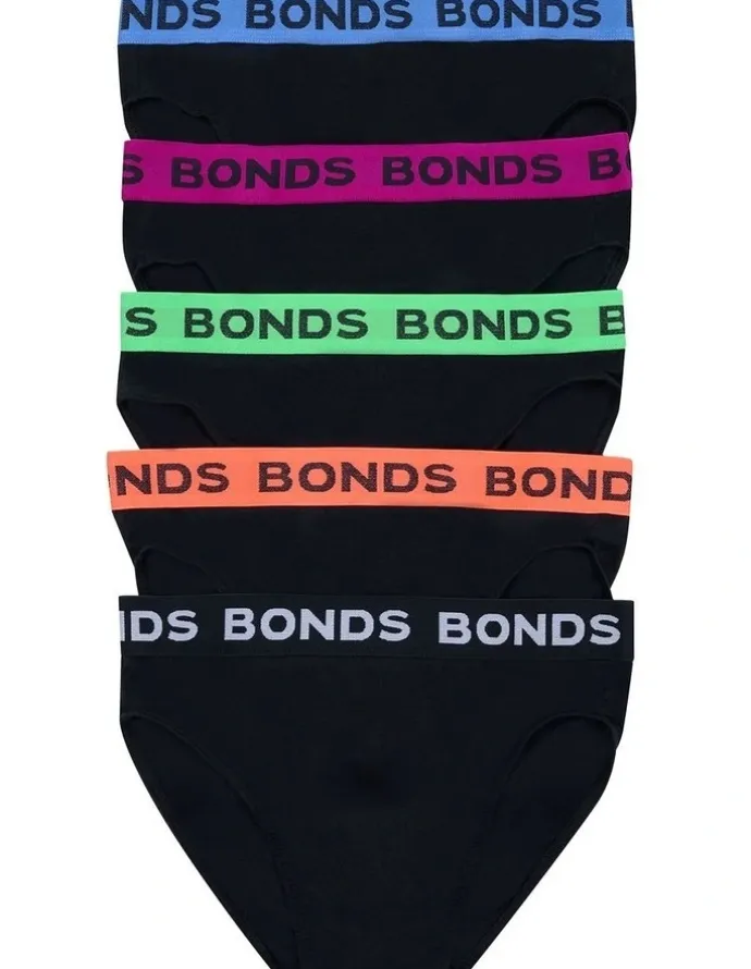 Bonds Hipster Brief Pack of 5 in Black