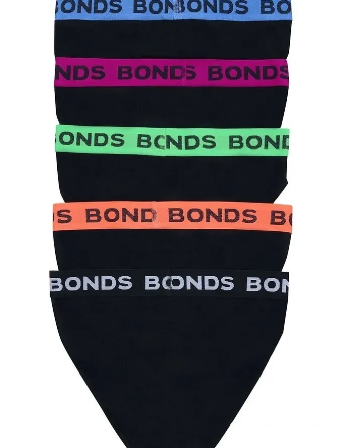 Bonds Hipster Brief Pack of 5 in Black