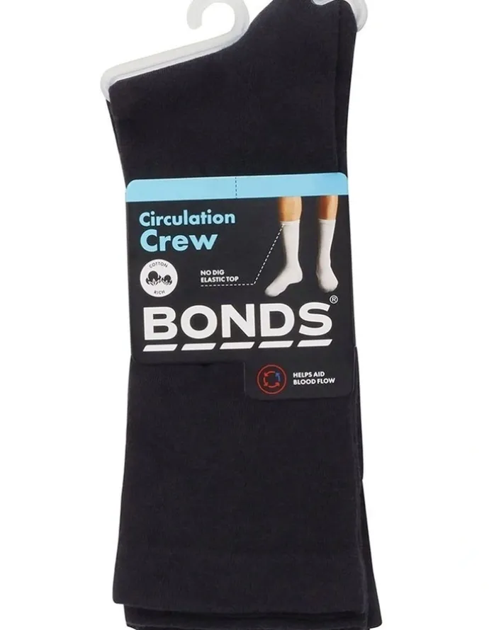 Bonds Mens Legendary Circulation Socks 2 Pack in Black